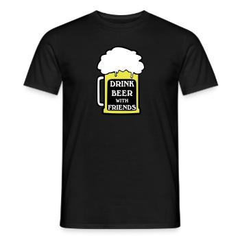 Drink Beer with friends - Männer T-Shirt - Schwarz - Vorne - AI Model Male 178 light (178cm)