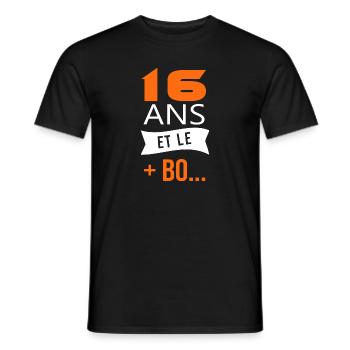 16 ans anniversaire 16 ans et le plus beau - T-shirt homme - noir - Devant - AI Model Male 178 light (178cm)