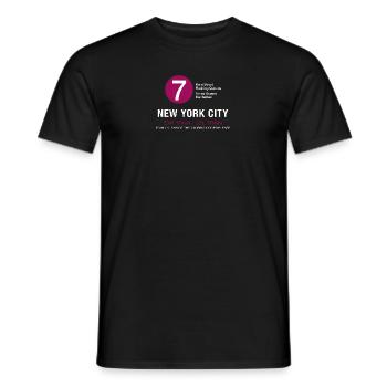 Les temps de New York, ville de métro 7 trains - T-shirt homme - noir - Devant - AI Model Male 178 light (178cm)
