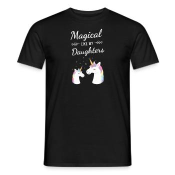 Magical Like My Daughters Awesome Unicorn - Men's T-Shirt - black - Front - AI Model Male 178 light (178cm)