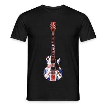 Union Jack Guitar - Männer T-Shirt - Schwarz - Vorne - AI Model Male 178 light (178cm)
