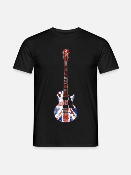 Union Jack Guitar - Männer T-Shirt - Schwarz