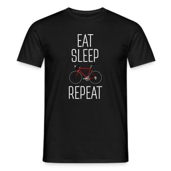 Essen Schlaf Fahren Wiederholen Radfahren - Männer T-Shirt - Schwarz - Vorne - AI Model Male 178 light (178cm)