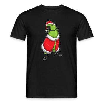 Chapeau de père Noël perroquet - T-shirt homme - noir - Devant - AI Model Male 178 light (178cm)