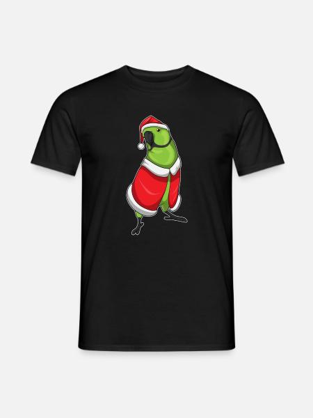 Parrot Christmas Santa Hat - Men's T-Shirt - black