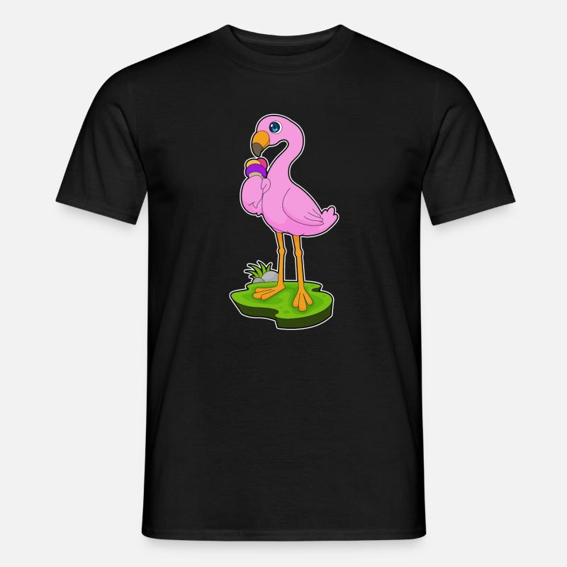 Flamingo Waffeleis - Männer T-Shirt - Schwarz