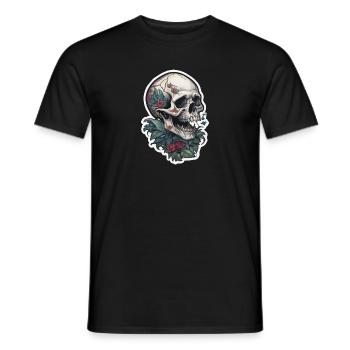 Tattoo Print Skull Design - Männer T-Shirt - Schwarz - Vorne - AI Model Male 178 light (178cm)