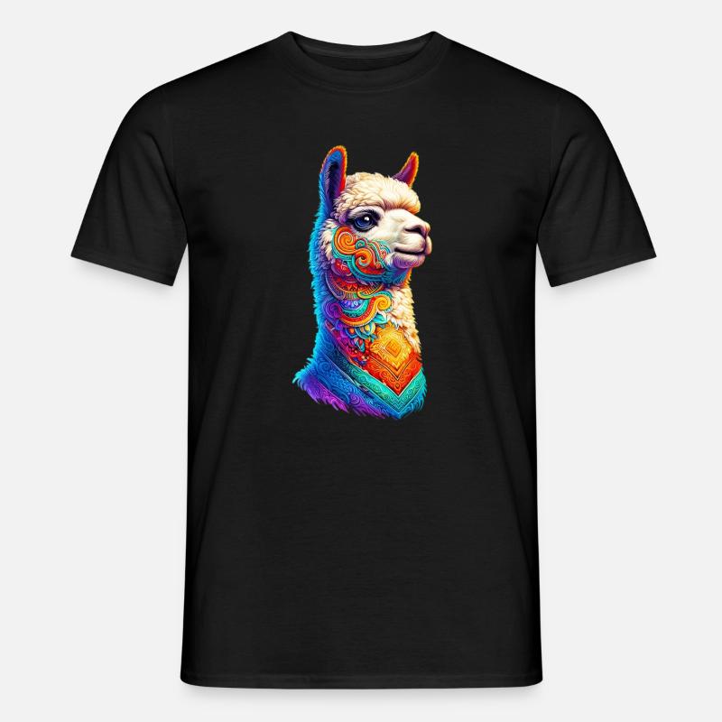 Alpaka - Männer T-Shirt - Schwarz
