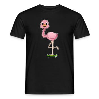Flamingo Skater Skateboard - Männer T-Shirt - Schwarz - Vorne - AI Model Male 178 light (178cm)