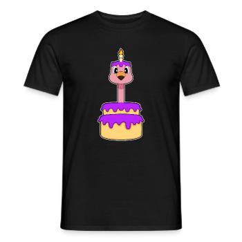 Gâteau d’anniversaire de flamant rose - T-shirt homme - noir - Devant - AI Model Male 178 light (178cm)