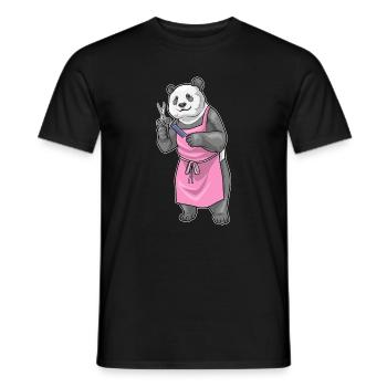 Panda Coiffe Ciseaux Peigne - T-shirt homme - noir - Devant - AI Model Male 178 light (178cm)