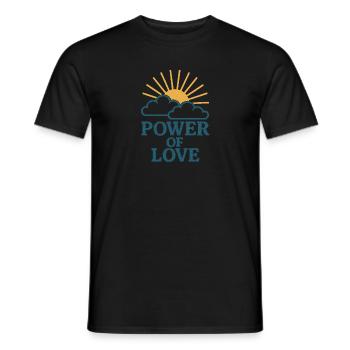 Pouvoir de l’amour : Soleil sur les nuages - T-shirt homme - noir - Devant - AI Model Male 178 light (178cm)