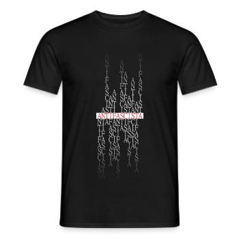 Antifascista Typo Collage red/gradient - Men's T-Shirt - black - Front - AI Model Male 178 light (178cm)
