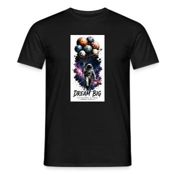 Rêvez grand dans un astronaute en ballon spatial - T-shirt homme - noir - Devant - AI Model Male 178 light (178cm)