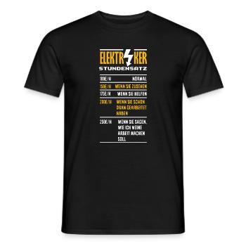 Elektriker Stundensatz Humor - Männer T-Shirt - Schwarz - Vorne - AI Model Male 178 light (178cm)