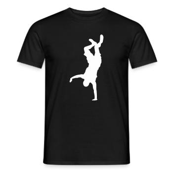 Silhouette de breakdance sur les mains - T-shirt homme - noir - Devant - AI Model Male 178 light (178cm)
