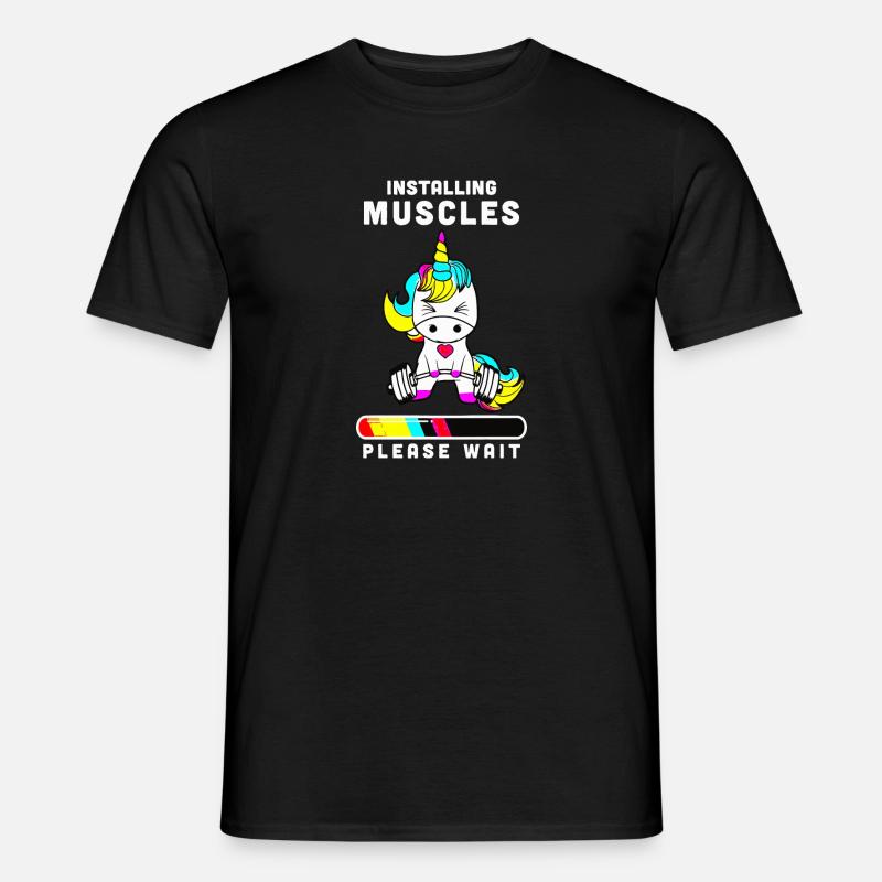 Lifting Installing Muscles Please Wait - Men's T-Shirt - black