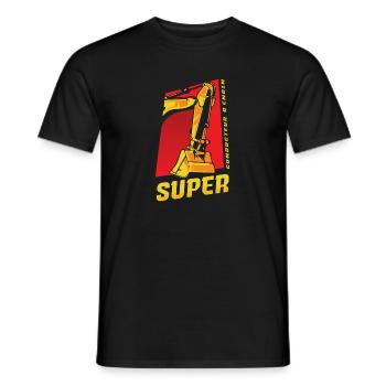 pelleteuse conducteur engin excavateur tractopelle - T-shirt homme - noir - Devant - AI Model Male 178 light (178cm)