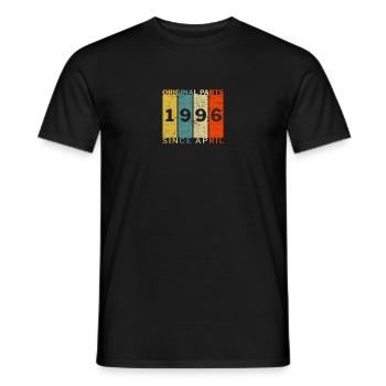 Né en avril 1996 Drôle d’anniversaire Retro Citation - T-shirt homme - noir - Devant - AI Model Male 178 light (178cm)