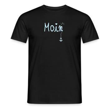 Moin Welcome Moin with Seagull - Men's T-Shirt - black - Front - AI Model Male 178 light (178cm)