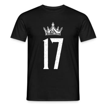 17 Couronne de nombre - T-shirt homme - noir - Devant - AI Model Male 178 light (178cm)