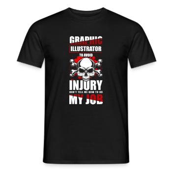 Illustrateur Designer Dessinateur - T-shirt homme - noir - Devant - AI Model Male 178 light (178cm)