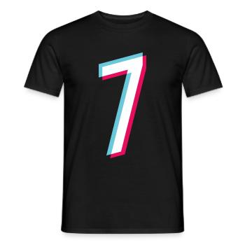 7 - NUMBER 7 - Number 7 Jersey number Tik Tok Style - Men's T-Shirt - black - Front - AI Model Male 178 light (178cm)
