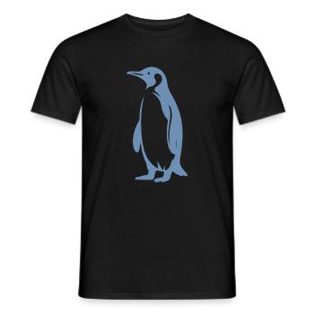 Minimalistischer Pinguin Silhouette Einfachheit - Männer T-Shirt - Schwarz - Vorne - AI Model Male 178 light (178cm)