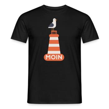 Nordsee, Deutsch ,Dialekt, Hamburg, Meer, Moin - Männer T-Shirt - Schwarz - Vorne - AI Model Male 178 light (178cm)