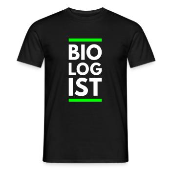 Biologiste (deux lignes) - T-shirt homme - noir - Devant - AI Model Male 178 light (178cm)