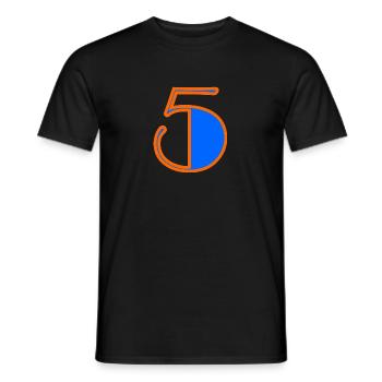 5. 5 YEARS. 5TH ANNIVERSARY. BIRTHDAY 5 YEARS. - Men's T-Shirt - black - Front - AI Model Male 178 light (178cm)