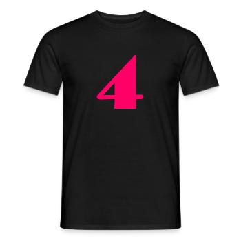 4 YEARS,4TH BIRTHDAY,4 BIRTHDAY,4 - Men's T-Shirt - black - Front - AI Model Male 178 light (178cm)