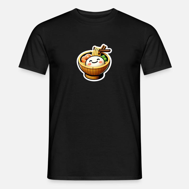 Ramen Nudel in einer Bambusschale - Männer T-Shirt - Schwarz