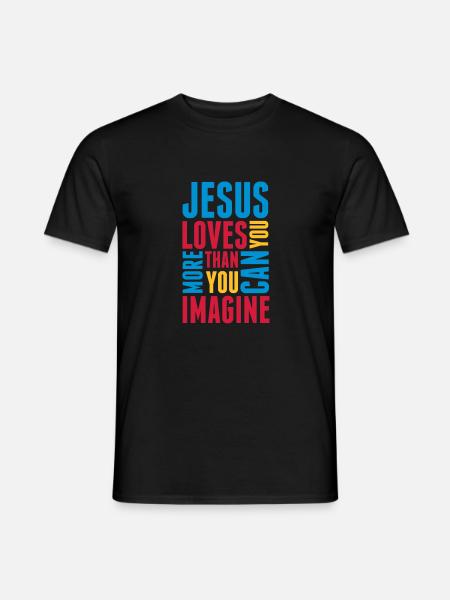 jesus_loves_you_more_3 - Heren T-shirt - zwart
