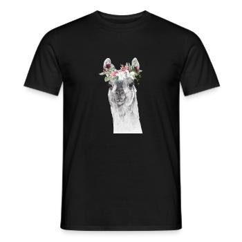 Llama - Men's T-Shirt - black - Front - AI Model Male 178 light (178cm)