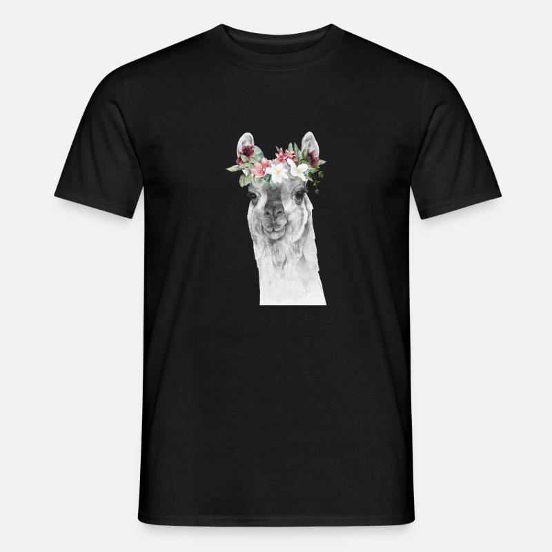 Llama - Männer T-Shirt - Schwarz