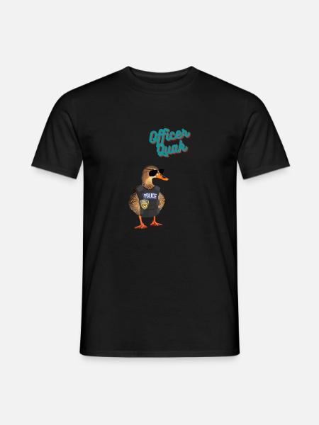 Officer Quak - Männer T-Shirt - Schwarz