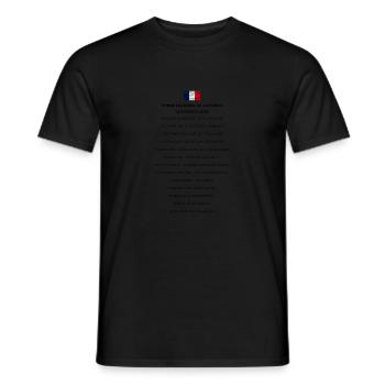 Hymne national de la France La Marseillaise - T-shirt homme - noir - Devant - AI Model Male 178 light (178cm)