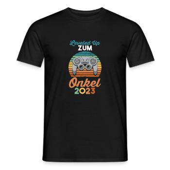 Onkel 2023 Schwangerschaft Gamer Zocker Werdender - Männer T-Shirt - Schwarz - Vorne - AI Model Male 178 light (178cm)