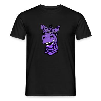 Funny giraffe purple - Men's T-Shirt - black - Front - AI Model Male 178 light (178cm)