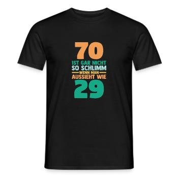 Siebzig 70 Jahre Siebzigster Geburtstag - Männer T-Shirt - Schwarz - Vorne - AI Model Male 178 light (178cm)