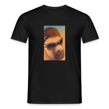 Cooles Comic Portrait von Capybara mit Sonnenbrille - Männer T-Shirt - Schwarz - Vorne - AI Model Male 178 light (178cm)