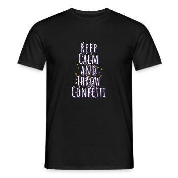 Conettis, Calme, Calme, Célébration, Prudent - T-shirt homme - noir - Devant - AI Model Male 178 light (178cm)