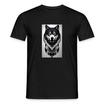 Wolf - Männer T-Shirt - Schwarz - Vorne - AI Model Male 178 light (178cm)