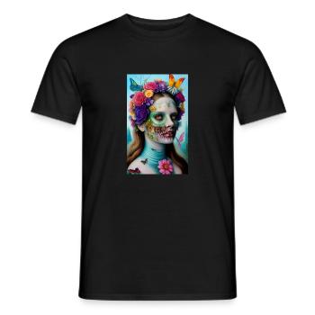 ARTWORK Flower Butterfly Beauty - Men's T-Shirt - black - Front - AI Model Male 178 light (178cm)