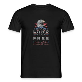 La terre des riches hommes blancs hétérosexuels libres - T-shirt homme - noir - Devant - AI Model Male 178 light (178cm)