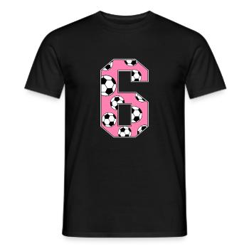 6 anniversaire Football Rose - T-shirt homme - noir - Devant - AI Model Male 178 light (178cm)