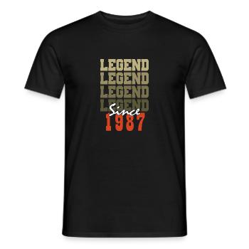 Cadeau 37e Anniversaire Vintage Né un mois de 1987 - T-shirt homme - noir - Devant - AI Model Male 178 light (178cm)