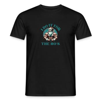 I Do It For The Ho's Funny Adult Joke Christmas - Men's T-Shirt - black - Front - AI Model Male 178 light (178cm)