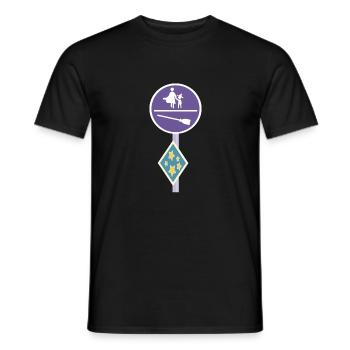Street sign of a magical world - Men's T-Shirt - black - Front - AI Model Male 178 light (178cm)